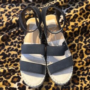 Dolce Vita Black and Cream Espadrille Sandals